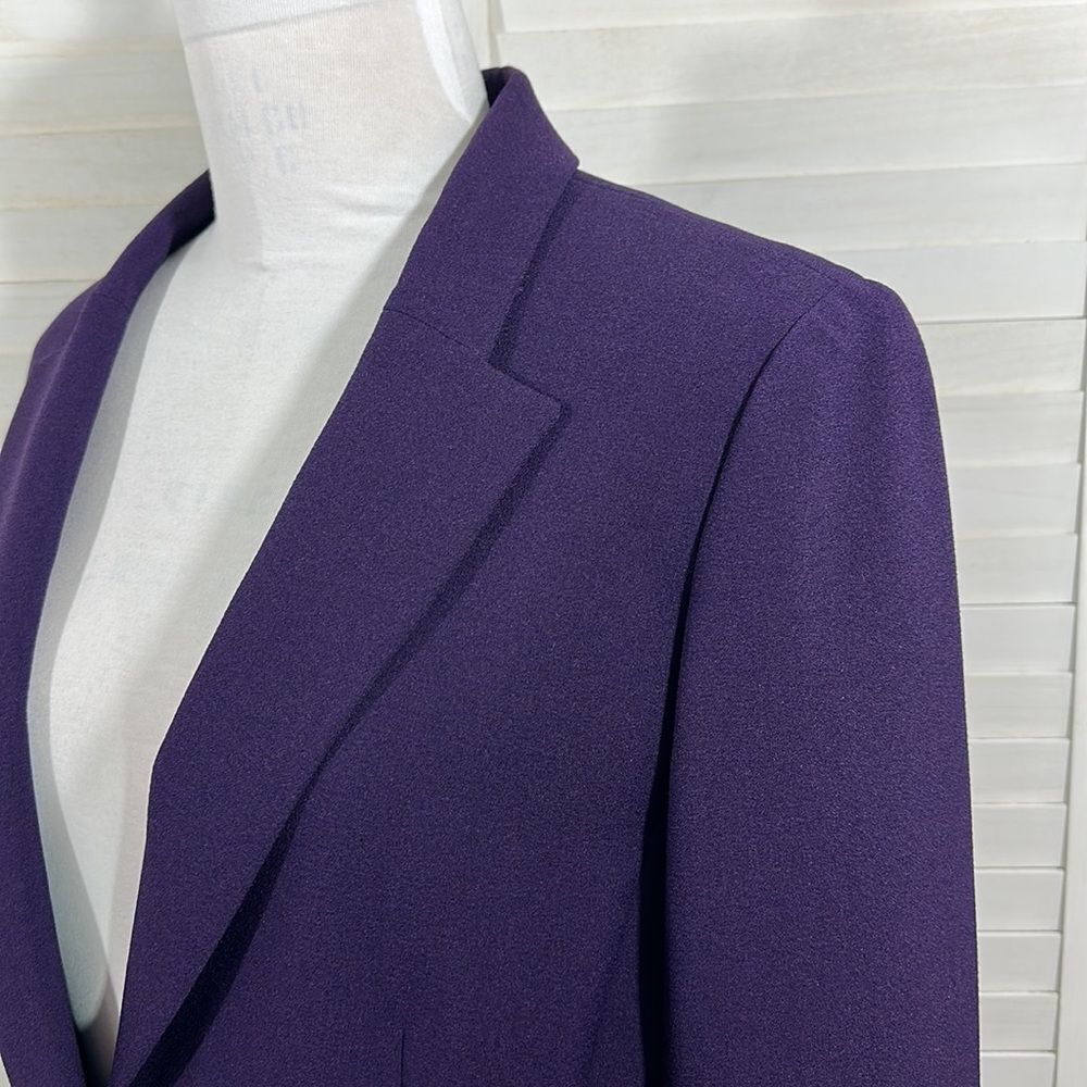 Tahari ASL Blazer Size 14 Split Bell-Sleeve Purple - Picture 7 of 13